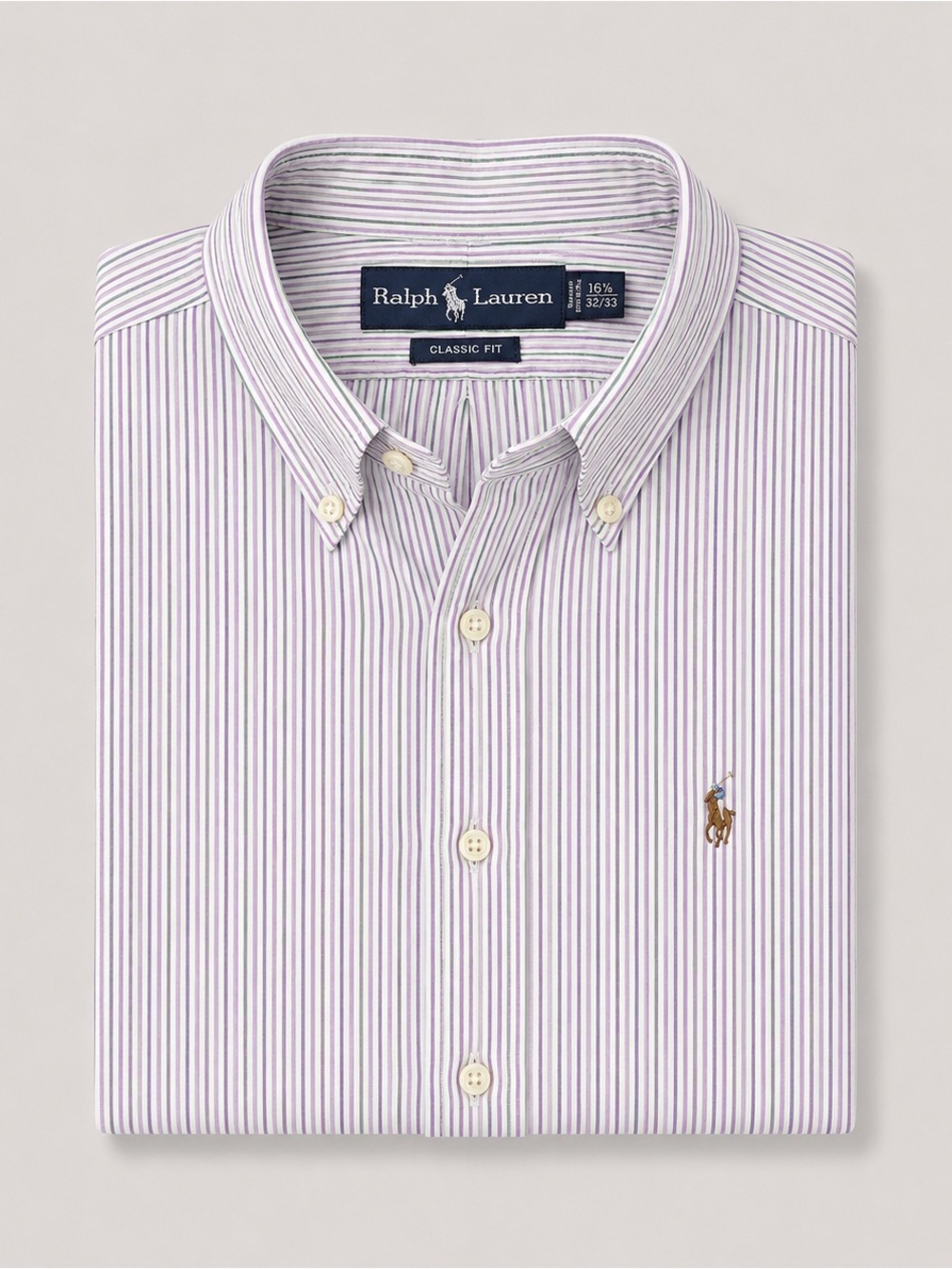 Vintage Ralph Lauren Classic Fit Mens Button Up Shirt 16.5 Preppy Career Formal